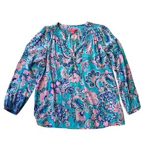 Lilly Pulitzer Pink and Blue Floral Top